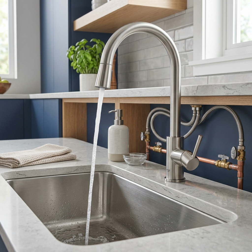 Clean water flowing from a tap